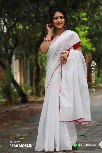 Premium Semi Moslin Saree