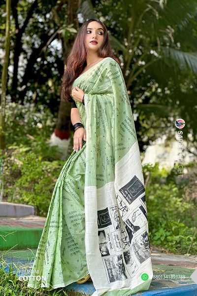 Pure Cotton Shesher kobita Saree