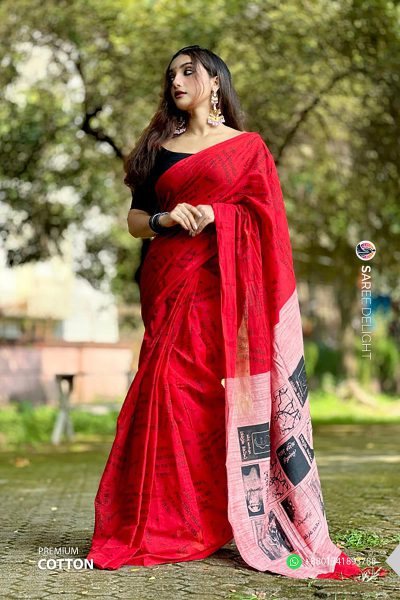 Pure Cotton Shesher kobita Saree