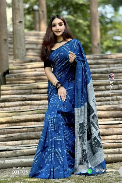 Pure Cotton Shesher kobita Saree