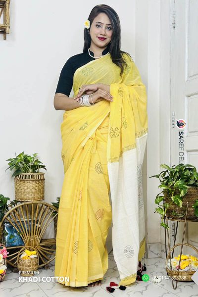 Premium Khadi Cotton Saree