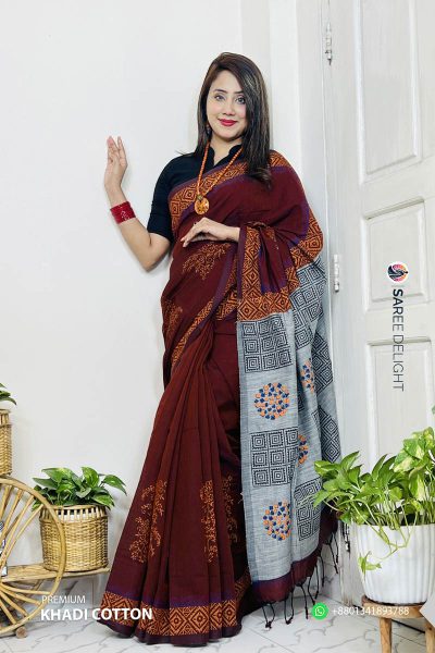Premium Khadi Cotton Saree