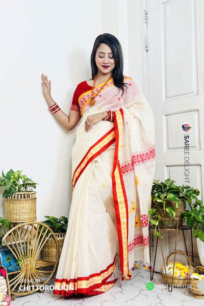 Traditional Chittoronjon Cotton Saree